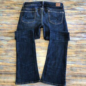 American Eagle Jeans Skinny Kick Stretch Sequins Distressed Womens Size 8 Short